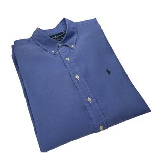 RALPH LAUREN Mens Button Down Blue- 17 1/2 34